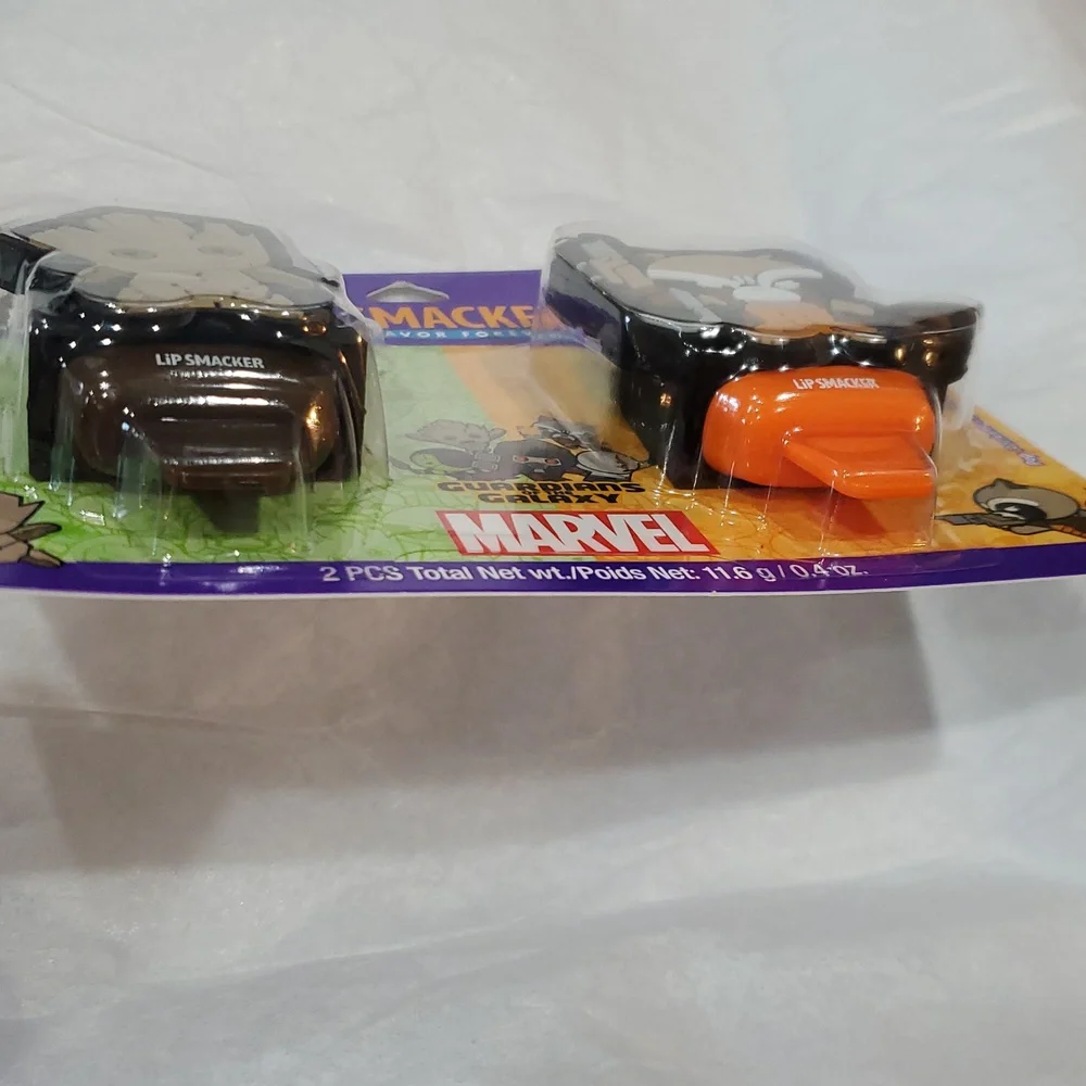 Marvel Guardians of the galaxy 2pack‎ lip smacker lip balm key chain holder new